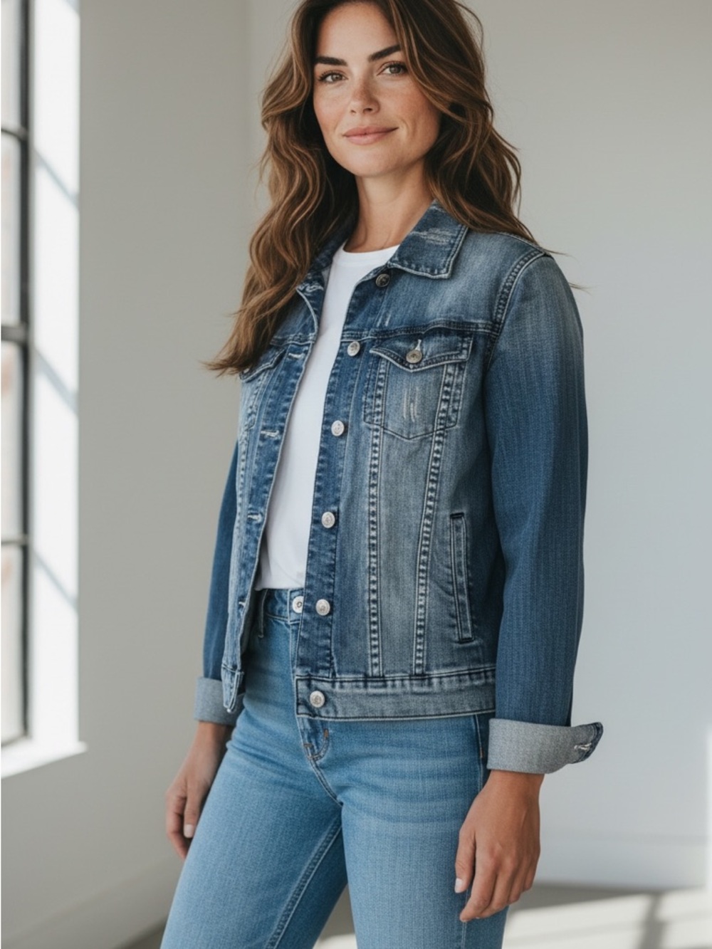 Hippie  Love Medium Wash Denim Jacket, slight distressing size small